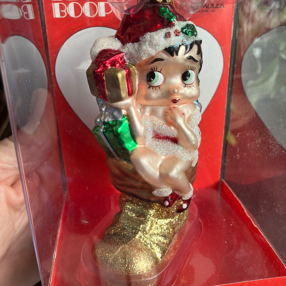 ❤️2004 BETTY BOOP ♥️ HAND PAINTED GLASS🎄KURT S. ADLER~KING FEATURES SYNDICATE